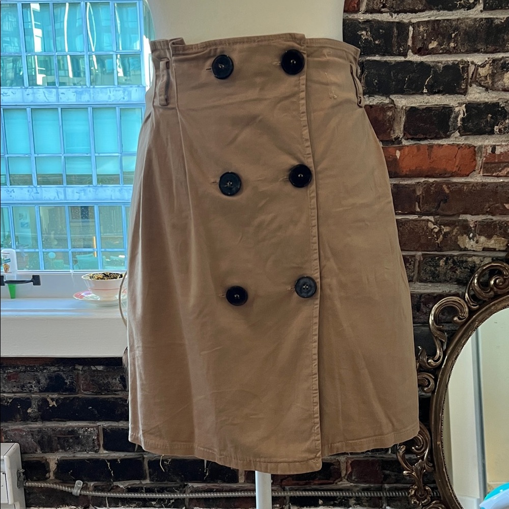 Tan Button-Front Women's Skirt